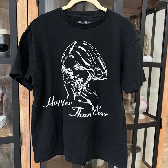 Billie Eilish Happier Than Ever 2021 concert tour merch tshirt graphic tee - Picture 1 of 6